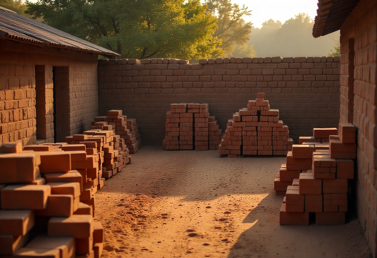 Local clay being processed for our pottery items